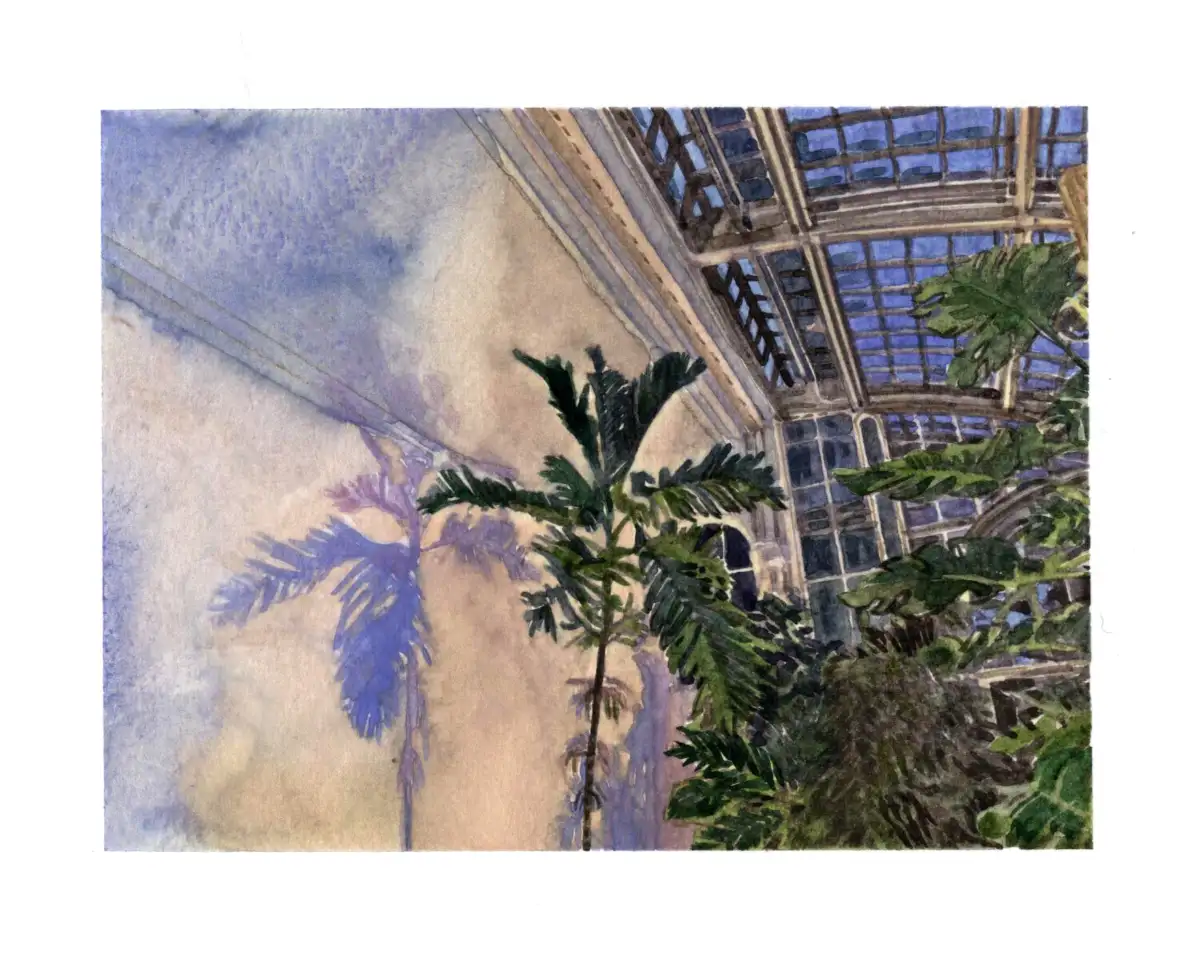 Klára Petra Szabó/ Wanderlust series / Vienna, Butterfly House / 2014 / watercolor on paper / 12,3 x 9,3 cm