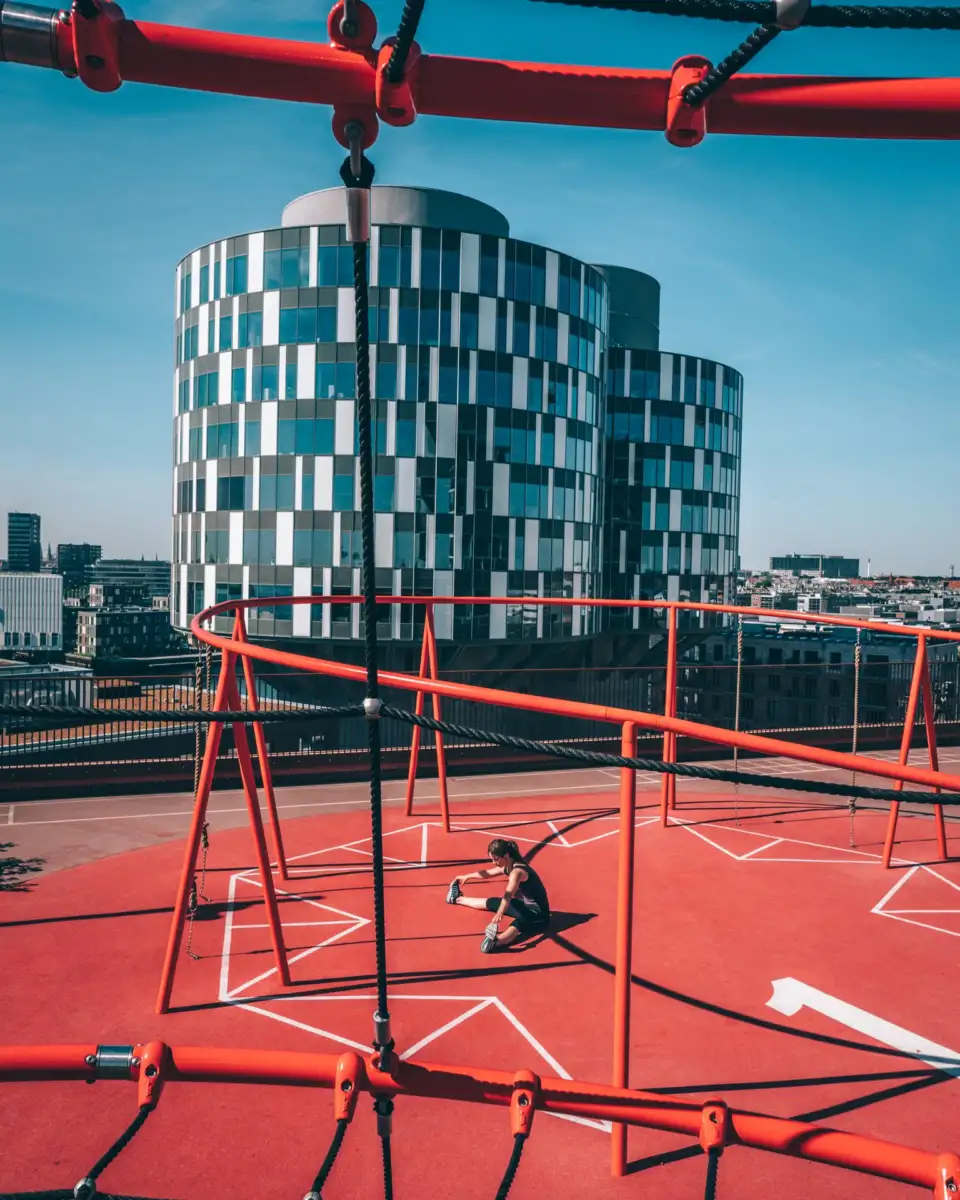 Portland Towers Kopenhagen - Dachterrasse mit Fitnessbereich